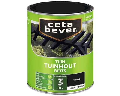 CETABEVER Tuinhoutbeits dekkend zwart 750 ml Ceta Bever tuinbeits voor tuinhout in zwart, bescherming tot 3 jaar