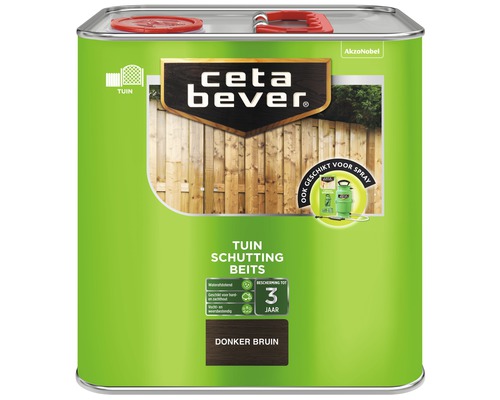 CETABEVER Schuttingbeits donkerbruin 2,5 l Ceta Bever tuinschutting beits blik