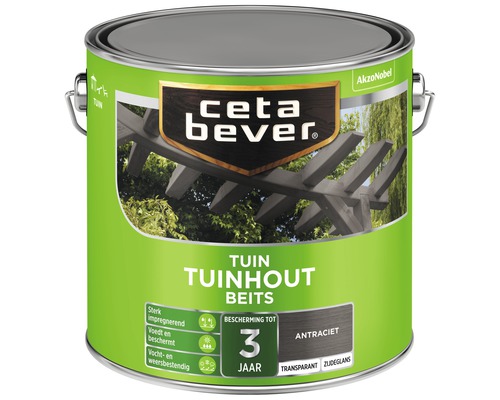 CETABEVER Tuinhoutbeits dekkend antraciet 2,5 l CetaBever Tuinhoutbeits antraciet, bescherming tot drie jaar