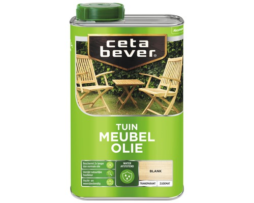 CETABEVER Tuinmeubelolie waterproof blank 1 l Ceta Bever tuinmeubelolie in een blik