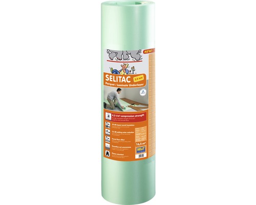 Ondervloer Selitac op rol 16,5 m², dikte 2,2 mm Ondervloer Selitac op rol 16,5 m², dikte 2,2 mm