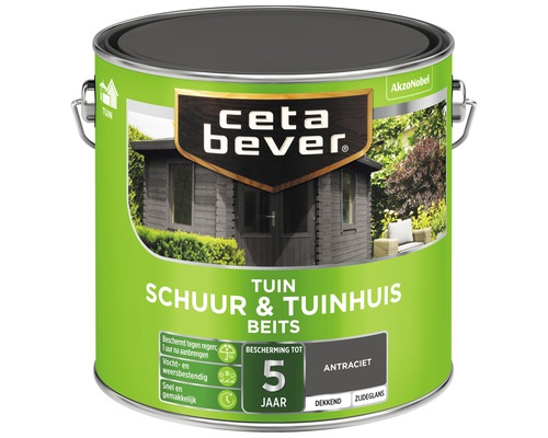 CETABEVER Schuur & tuinhuis beits dekkend antraciet 2,5 l Ceta Bever tuinschuurbouw en tuinhuis beits blik