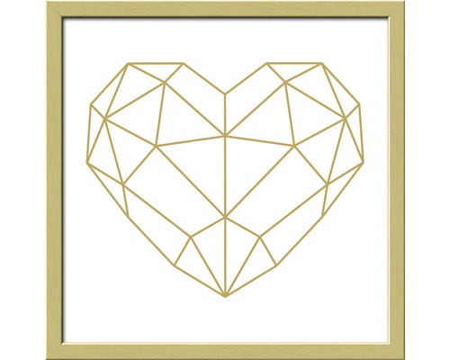 Ingelijste afbeelding met geometrisch hartmotief
