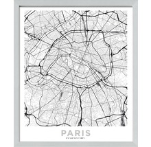 Ingelijste afbeelding met stadsplattegrond van Parijs
