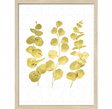 Ingelijste afbeelding met gouden eucalyptusmotieven