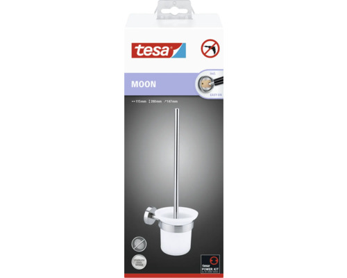 Tesa Moon toiletborstelgarnituur voor wandmontage, zonder boren