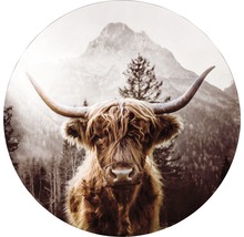 Decoratieve wanddecoratie met Schotse Hooglander-motief voor berglandschap