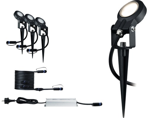 Tuinspot set met grondspiezen, kabel en stekker