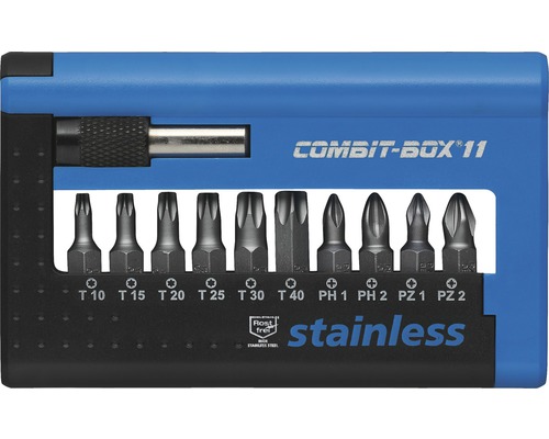 WITTE Bitset Stainless Combi box Torx/PH/PZ, 11-delig-0
