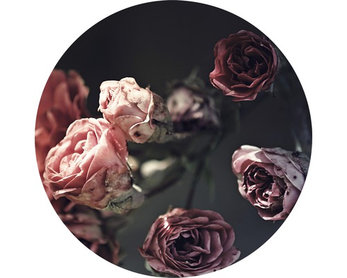 PURE LIVING Schilderij glas Beautiful Roses ø 50 cm-0