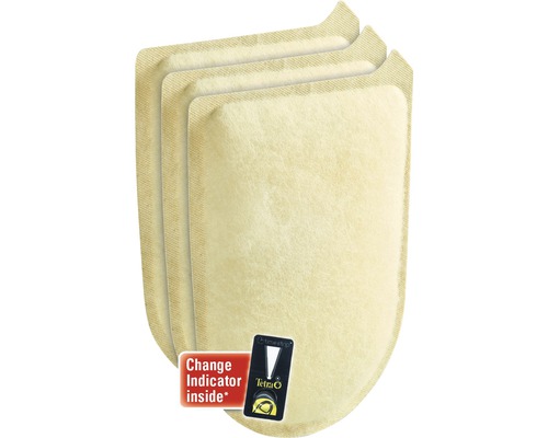 Drie Tetra filtermedia met vervangingsindicator