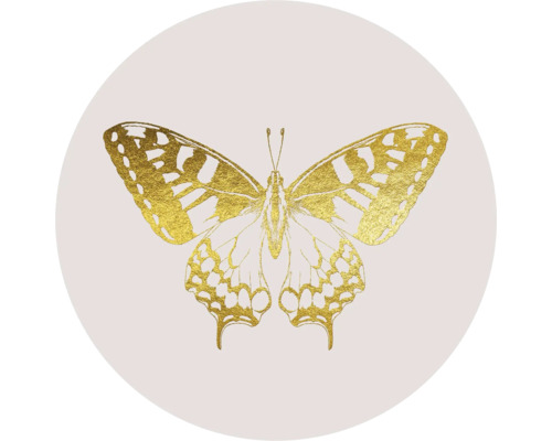 PURE LIVING Schilderij glas Golden Butterfly ø 50 cm