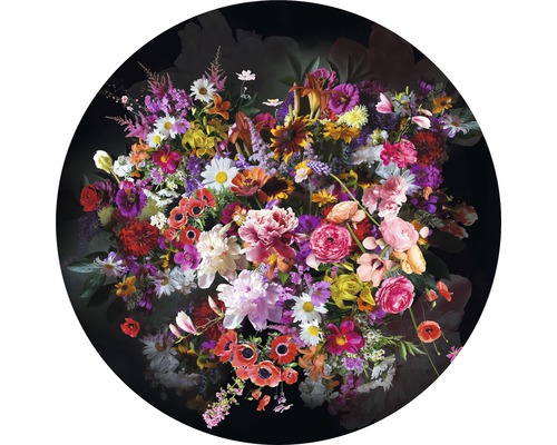 PURE LIVING Schilderij glas Bunch Of Flowers I ø 20 cm