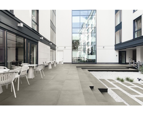FLAIRSTONE Keramische terrastegel gerectificeerd betonbeige, 120 x 60 x 2 cm