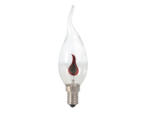 CALEX LED Filament lamp E14/3W kaarsvorm tip, flakkerend
