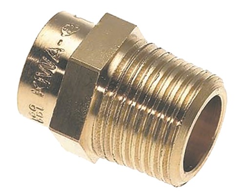 BONFIX Soldeer messing puntstuk, 3/8' buitendraad x 12 mm capillair Messing fitting met buitendraad