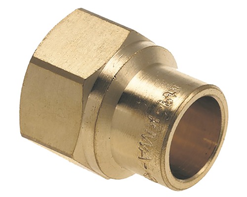 BONFIX Soldeer messing schroefbus, 3/8' binnendraad x 12 mm capillair Messing fitting voor buizen