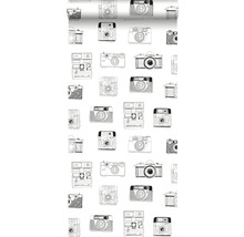 ESTAHOME Vliesbehang 138843 #FAB polaroid camera zwart/wit-thumb-2