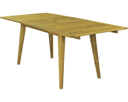 Uitschuifbare tuintafel van hout met vier poten