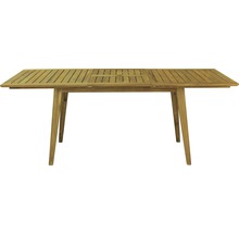 Uitschuifbare tuintafel van hout met lattenpatroon