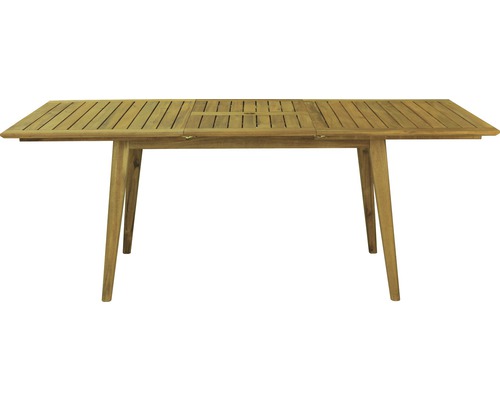 Uitschuifbare tuintafel van hout met lattenpatroon