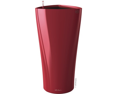 LECHUZA All-in-One Set Bloempot Premium Delta Kunststof rood Ø 30 cm H 56 cm Hoge plantenbak met irrigatiesysteem