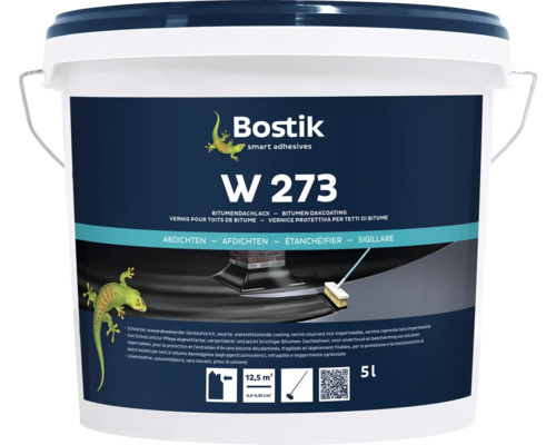 Emmer bitumendakcoating W 273 van Bostik, geschikt voor het afdichten van bitumineuze dakbedekking