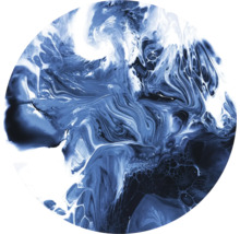 Cirkelvormig abstract kunstwerk met marmerlook