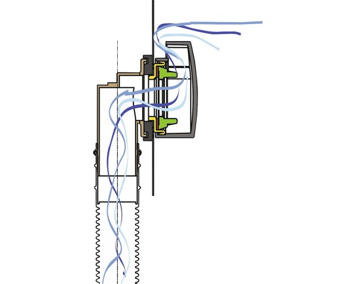 Illustratie van een afzuigkap met luchtstroom