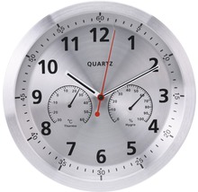 Wandklok met thermostaat zilver ø 35 cm