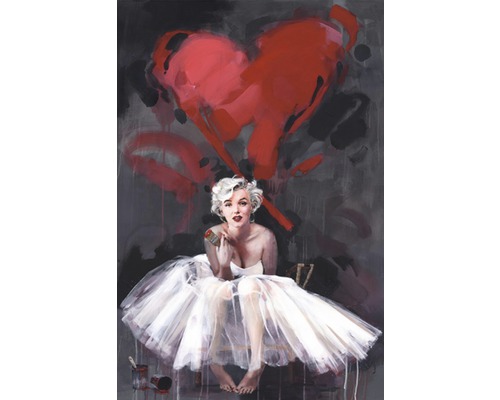 Schilderij met Marilyn Monroe, hart en verfpotten
