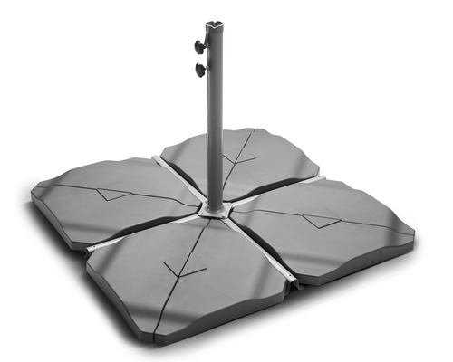 Parasolvoet met vier betonnen platen