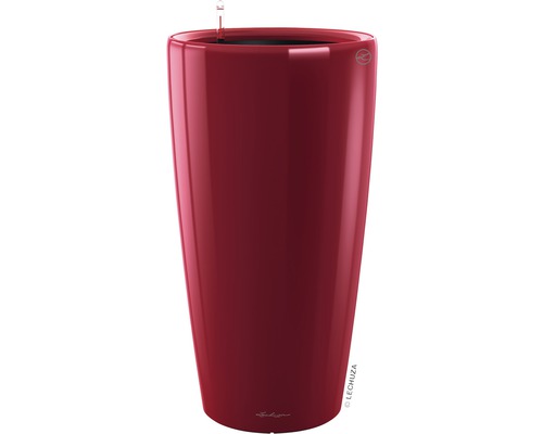 LECHUZA All-in-One Set Bloempot Premium Rondo Kunststof rood Ø 40 cm H 75 cm Hoge kunststof plantenpot