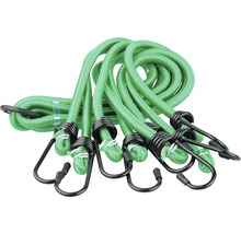 Diverse groene spanbanden met haken