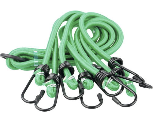 Diverse groene spanbanden met haken