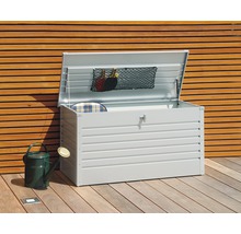 BIOHORT Opbergbox 130 staal zilver 460 L, 134x62x71 cm