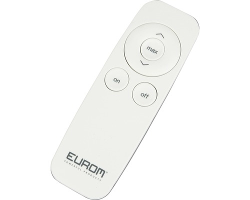 Eurom afstandsbediening met knoppen voor aan, uit en maximaal vermogen