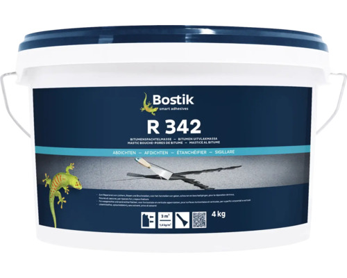 Bostik R 342 bitumineuze plamuur in emmer voor afdichting