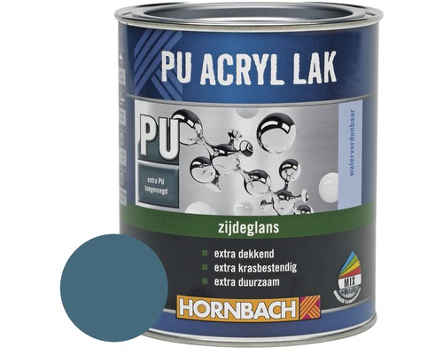 HORNBACH PU Acryl lak zijdeglans bisbee turquoise 750 ml PU acryllak blik met Hornbach logo