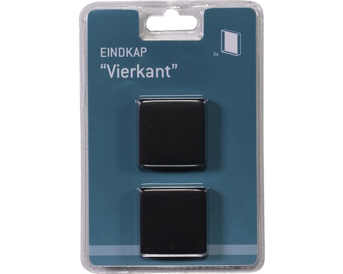Vierkante eindkappen, twee stuks in een verpakking