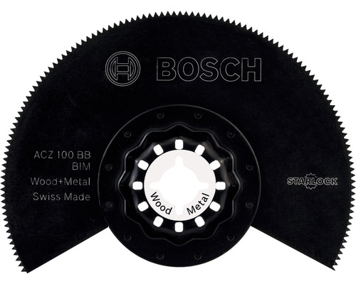 BOSCH Segmentzaagblad Starlock ACZ 100 BB bimetaal voor hout en metaal, Ø 100 mm Bosch ACZ 100 BB BIM invalzaagblad voor hout en metaal