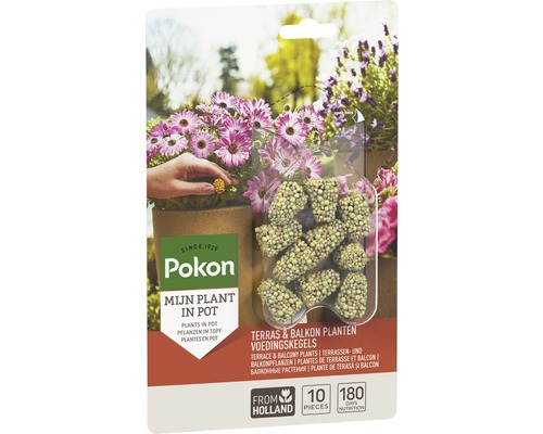 Pokon mestkegels voor terras- en balkonplanten, 10 stuks voor 180 dagen voeding