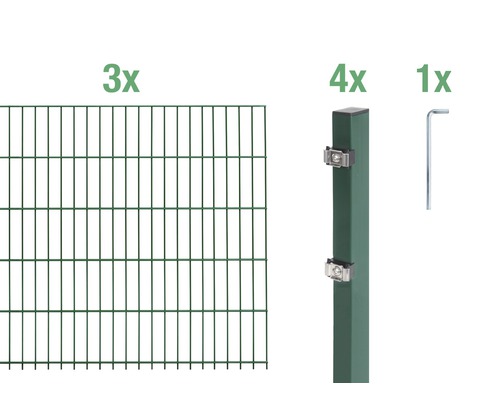 ALBERTS Dubbelstaafmat set 6/5/6 600 x 120 cm groen