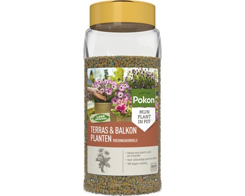 POKON Terras & Balkon Planten Voedingskorrels 750 gr Pokon terras- en balkonplantenvoeding in voorraadcontainer