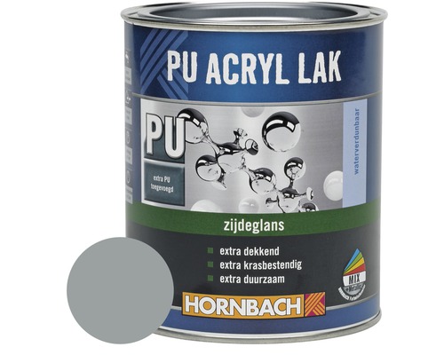 HORNBACH PU Acryl lak zijdeglans zilvergrijs 2 l