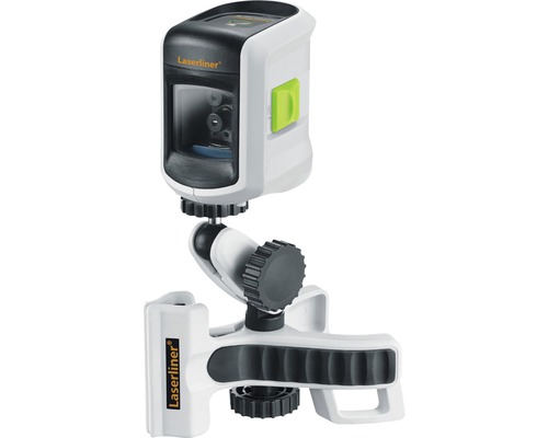 Laserliner logo met kruislijnlaser en houder