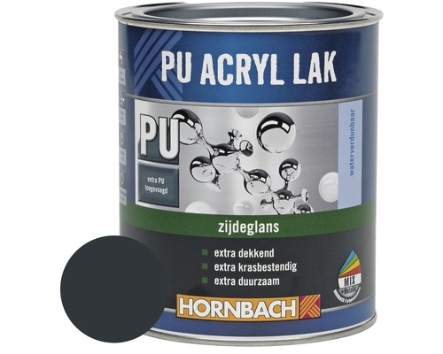 HORNBACH PU Acryl lak zijdeglans antracietgrijs 750 ml Pot PU acryllak zijdeglans met Hornbach logo