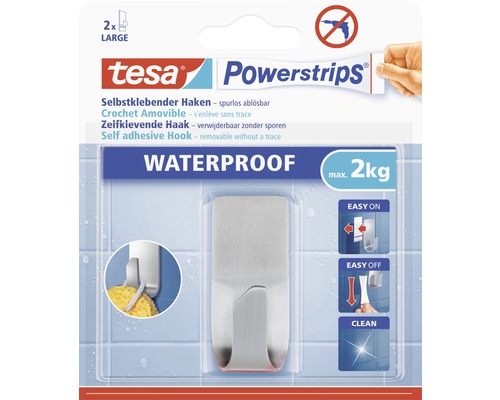 TESA Powerstrips Waterproof zelfklevende haak rvs