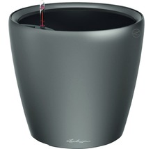 Grijze plantenpot met waterniveau-indicator