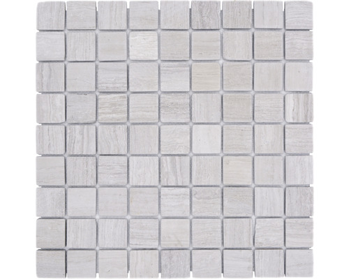 Mozaïektegel natuursteen MOS 32/2012 beige/grijs 30,5x32,5 cm Vierkante mozaïektegel van natuursteen